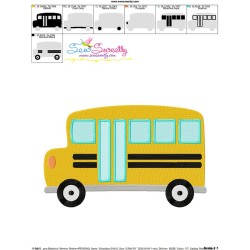 School Bus-2 Embroidery Design Pattern-3