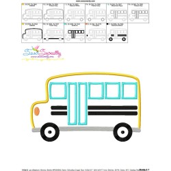 School Bus-2 Applique Design Pattern-3