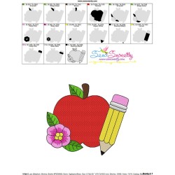 Apple Pencil Flower-2 Embroidery Design Pattern-3