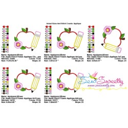 Apple Pencil Flower-2 Applique Design Pattern-2