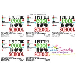 I Put The Cool In School Embroidery Design Pattern-2