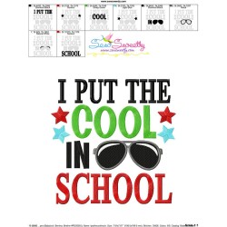 I Put The Cool In School Embroidery Design Pattern-3