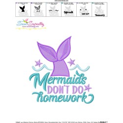 Mermaids Don't Do Homework Embroidery Design Pattern-3