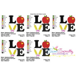 Love School Lettering Embroidery Design Pattern-2