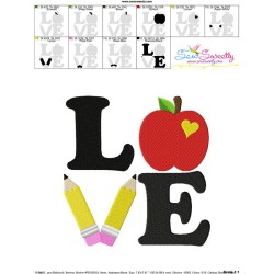 Love School Lettering Embroidery Design Pattern-3