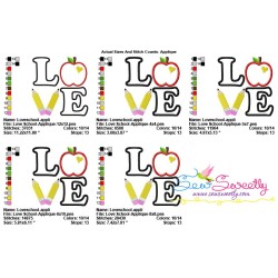 Love School Lettering Applique Design Pattern-2