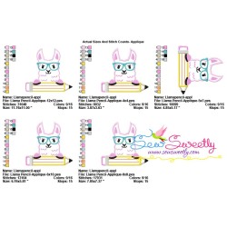 Llama Glasses Pencil Applique Design Pattern-2
