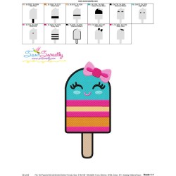 Girl Popsicle Embroidery Design Pattern-3