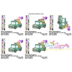Birthday Gifts Car-2 Embroidery Design Pattern-2