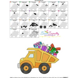 Birthday Gifts Dump Truck Embroidery Design Pattern-3