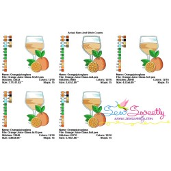 Orange Juice Glass Embroidery Design Pattern-2
