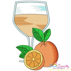 Orange Juice Glass Embroidery Design Pattern-1