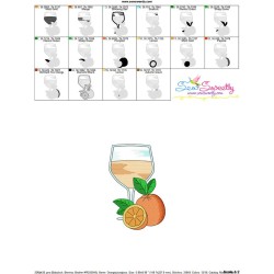 Orange Juice Glass Embroidery Design Pattern-3
