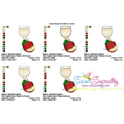Apple Juice Glass Embroidery Design Pattern-2