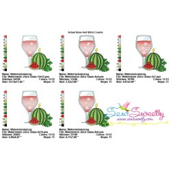 Watermelon Juice Glass Embroidery Design Pattern-2
