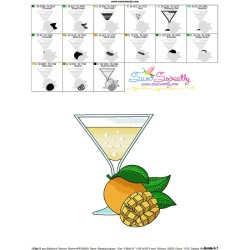 Mango Juice Glass Embroidery Design Pattern-3