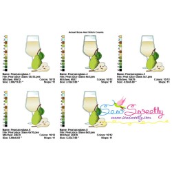 Pear Juice Glass Embroidery Design Pattern-2