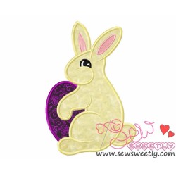 Easter Bunny With Egg Applique Design Pattern-3