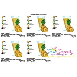 Pineapple Juice Glass Embroidery Design Pattern-2
