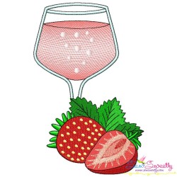 Fruit Juice Glasses Embroidery Design Bundle-5