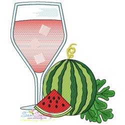 Fruit Juice Glasses Embroidery Design Bundle-4