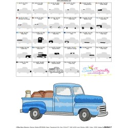 Farmer Truck-5 Embroidery Design Pattern-3