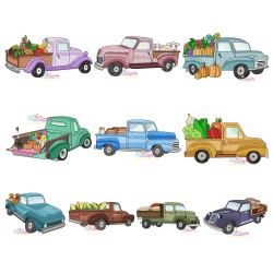 Farmer Truck Embroidery Design Bundle-1