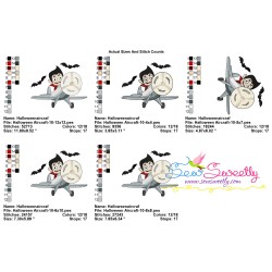 Halloween Aircraft-10 Embroidery Design Pattern-2