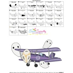 Halloween Aircraft-9 Embroidery Design Pattern-3