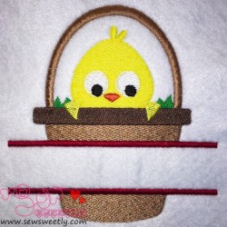 Chick In Basket Split Embroidery Design Pattern-2