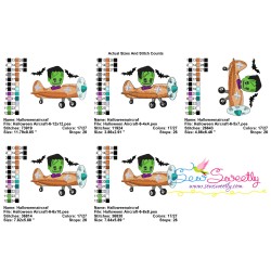 Halloween Aircraft-6 Embroidery Design Pattern-2