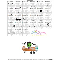 Halloween Aircraft-6 Embroidery Design Pattern-3