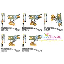 Halloween Aircraft-2 Embroidery Design Pattern-2