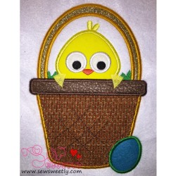 Chick In Basket Applique Design Pattern-2