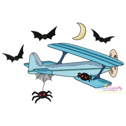 Halloween Aircrafts Embroidery Design Bundle-7