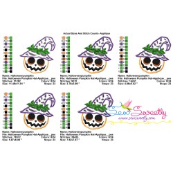 Halloween Pumpkin Hat Applique Design Pattern-2