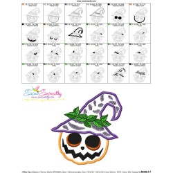 Halloween Pumpkin Hat Applique Design Pattern-3