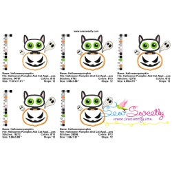 Halloween Pumpkin And Cat Applique Design Pattern-2