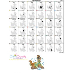 Rainy Baby Dinosaur-3 Embroidery Design Pattern-3