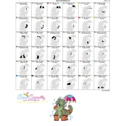 Rainy Baby Dinosaur-4 Embroidery Design Pattern-3