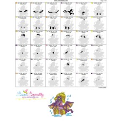 Rainy Baby Dinosaur-8 Embroidery Design Pattern-3