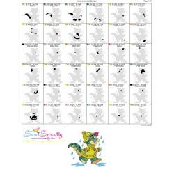 Rainy Baby Dinosaur-9 Embroidery Design Pattern-3