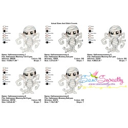 Halloween Mummy Embroidery Design Pattern-2