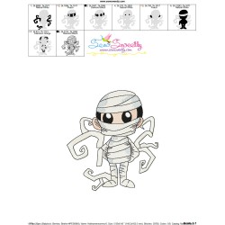Halloween Mummy Embroidery Design Pattern-3