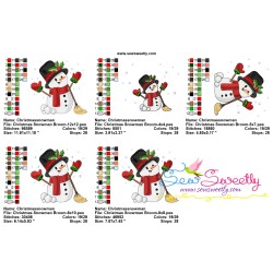 Christmas Snowman Broom Embroidery Design Pattern-3