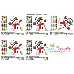 Christmas Snowman Broom Applique Design Pattern-2