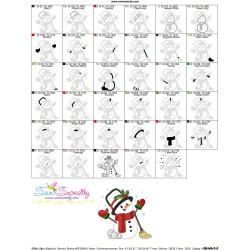 Christmas Snowman Broom Applique Design Pattern-3