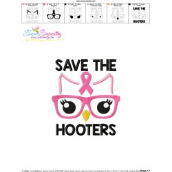 Save The Hooters Breast Cancer Awareness Embroidery Design Pattern-3