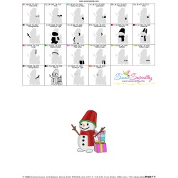 Christmas Snowman With Gifts Embroidery Design Pattern-3