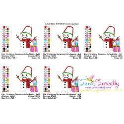 Christmas Snowman With Gifts Applique Design Pattern-2